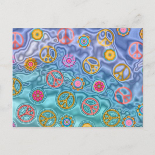 Retro 60er Friedlich Ocean Waves Apparel Geschenke Postkarte (Vorderseite)