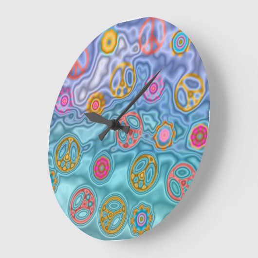 Retro 60er Friedlich Ocean Waves Uhr (Winkel)