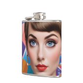 Retro 60er Girl Vinyl Wrapped Flask Flachmann (Links)