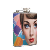 Retro 60er Girl Vinyl Wrapped Flask Flachmann (Rechts)