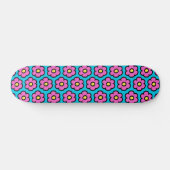 Retro 60er Groovy Blume Muster Blume Skateboard (Horizontal)