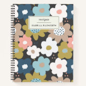 Retro 60er Groovy Floral Blume Personalisiert Reze Notizblock (Vorderseite)