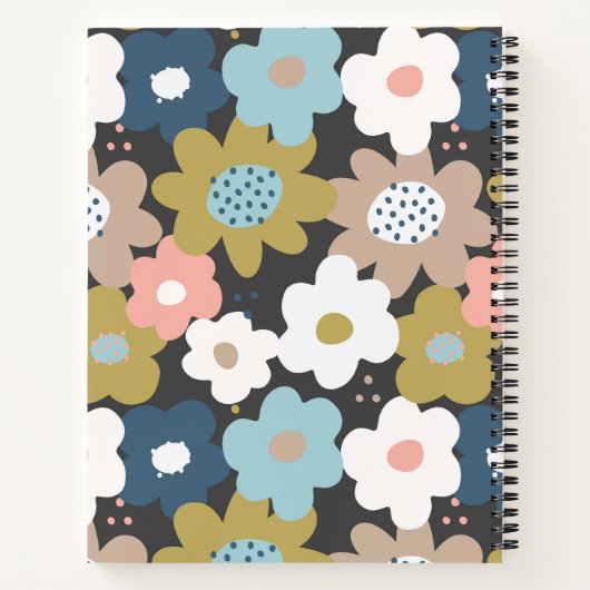 Retro 60er Groovy Floral Blume Personalisiert Reze Notizblock (Rückseite)