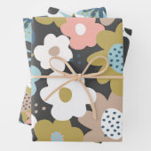 Retro 60er Groovy Funky Blume Muster Geschenkpapier Set (Beispiel)