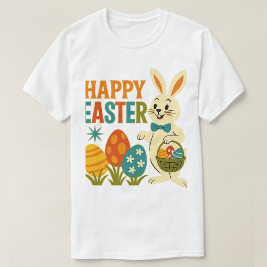 Retro 60er Happy Oaster Bunny -2025 T-Shirt (Design vorne)
