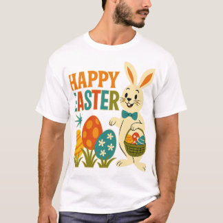 Retro 60er Happy Oaster Bunny -2025 T-Shirt