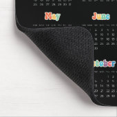 Retro 60er Hippie 2025 Schwarzer Kalender Mousepad (Ecke)