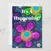 Retro 60er Hippie Blume Power Ereignis Party Einladung (Vorderseite)