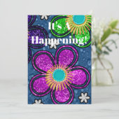 Retro 60er Hippie Blume Power Ereignis Party Einladung (Stehend Vorderseite)