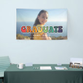 Retro 60er Hippie Graduate Foto Graduate Graduate  Banner (Messeveranstaltung)
