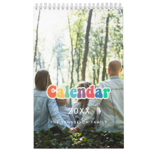 Retro-60er-Hippie-Schriftfamilienkalender 2027 Kalender