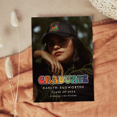 Retro 60er Hippie Spaß Abschluss Foto Ankündigung