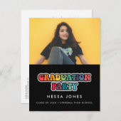 Retro 60er Hippie Spaß Abschlussfeier Foto Postkarte (Vorne/Hinten)