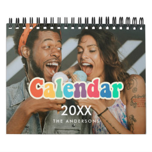 Retro 60er Hippie-Spaß Familienfoto 2027 Kalender