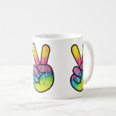 Retro 60er Hippy Peace Sign Psychedelic Kaffeetasse (VorderseiteRechts)