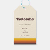 Retro 60er Hochzeitsempfang Geschenkanhänger (Vorderseite)