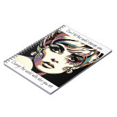 Retro 60er Jahre - Gesicht und Zitat Notizblock (Linke Seite)