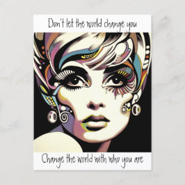 Retro 60er Jahre - Gesicht und Zitat Postkarte