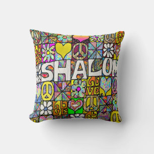 Retro 60er Jahre psychedelische Shalom LOVE Kissen