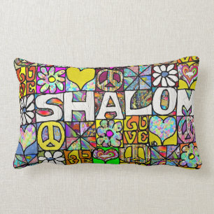 Retro 60er Jahre psychedelische Shalom LOVE Kissen