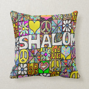 Retro 60er Jahre psychedelisches Shalom LOVE Kisse Kissen