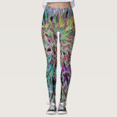 Retro 60er Jewel Tones Abstrakt, Personalisiert Na Leggings (Vorderseite)