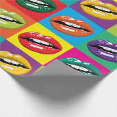 Retro 60er Lips Pop Kultur Geschenkpapier (Ecke)
