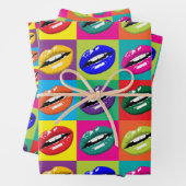 Retro 60er Lips Pop Kultur Geschenkpapier Set (Beispiel)