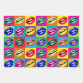 Retro 60er Lips Pop Kultur Geschenkpapier Set (Vorderseite)