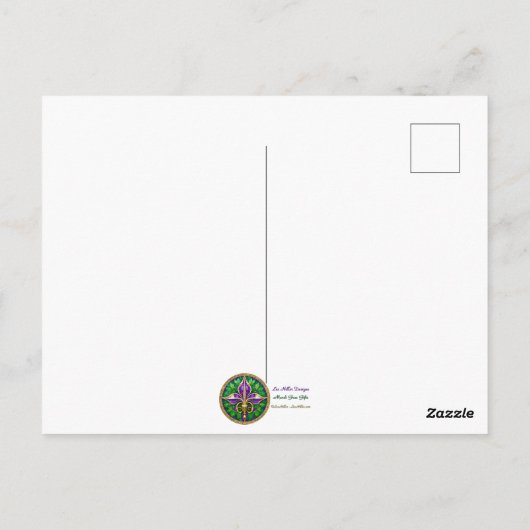 Retro 60er Mardi Gras, der Raucher Postkarte (Rückseite)