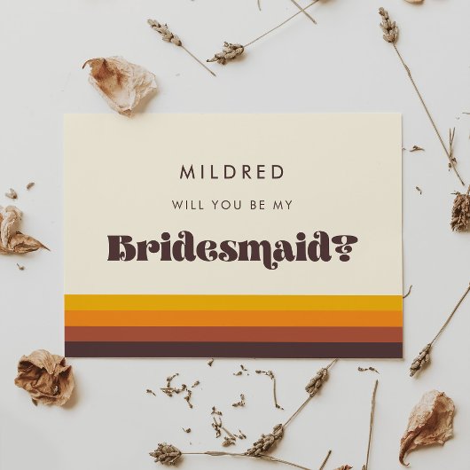 Retro 60er Mid Century Bridesmaid Vorschlag Card Einladung