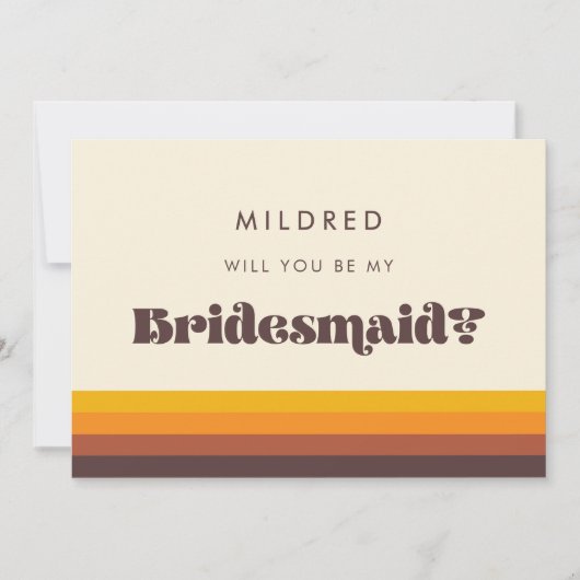 Retro 60er Mid Century Bridesmaid Vorschlag Card Einladung (Vorderseite)