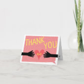 Retro 60er Mitte des Jahrhunderts Moderne Hochzeit Dankeskarte (Vorderseite)