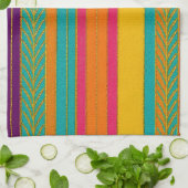 Retro 60er MOD Bright Stripes Geschirrtuch (Gefaltet)