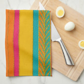 Retro 60er MOD Bright Stripes Geschirrtuch (Viertel Falte)