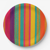 Retro 60er MOD Bright Stripes Pappteller (Vorderseite)