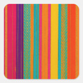 Retro 60er MOD Bright Stripes Quadratischer Aufkleber (Vorderseite)