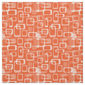 Retro 60er Mod, orange abgerundete Quadrat-Muster Stoff (Muster)