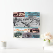 Retro 60er Modernes Mosaik Quadratische Wanduhr (Zuhause)