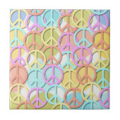 Retro 60er Pastel Peace Symbols MOD Tiles Fliese (Vorderseite)