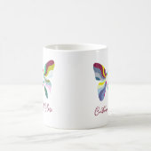 Retro 60er Peace Sign Butterfly Regenbogenfarben Kaffeetasse (Mittel)