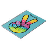 Retro 60er Peace Sign Fun personalisieren Notizblock (Linke Seite)