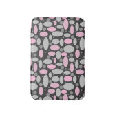 Retro, 60er, Polka Punkte, grau und rosa Badematte (Vorderseite Vertikal)