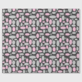 Retro, 60er, Polka Punkte, grau und rosa Geschenkpapier (Flach)