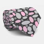 Retro, 60er, Polka Punkte, grau und rosa Krawatte (Gerollt)