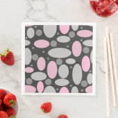 Retro, 60er, Polka Punkte, grau und rosa Serviette (Beispiel)