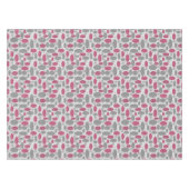 Retro, 60er, Polka Punkte, grau und rosa Tischdecke (Vorderseite (Horizontal))