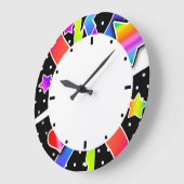 Retro 60er Pop Star, schwarz Große Wanduhr (Winkel)