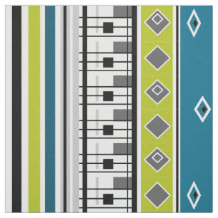 Retro, 60er, populär, Mode, blau, grün, geo Stoff