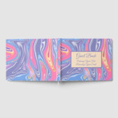 Retro 60er Psychedelic Abstrakt Pastel Pattern Gästebuch (Voll)